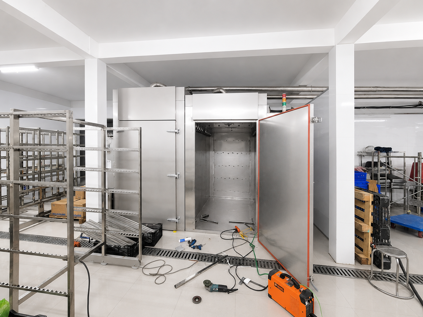 Lò xông khói công nghiệp inox 304 kết hợp 3 tính năng hấp - sấy - xông khói trong 1 thiết bị